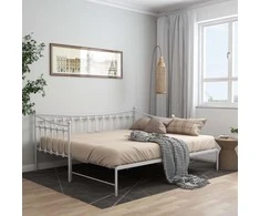 Lova Ištraukiamos sofos-lovos rėmas, baltas, 90x200cm, metalas