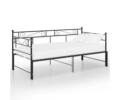 Lova Ištraukiamos sofos-lovos rėmas, juodas, 90x200cm, metalas