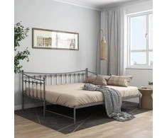 Lova Ištraukiamos sofos-lovos rėmas, pilkas, 90x200cm, metalas