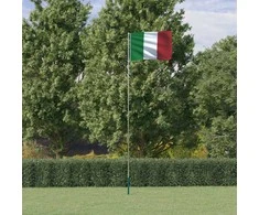 Italijos vėliava su stiebu, aliuminis, 5,55m