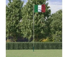 Italijos vėliava su stiebu, aliuminis, 6,23m