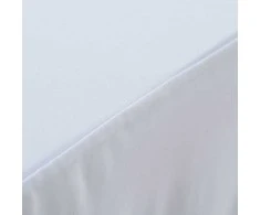 Įtemp. staltiesės su sijonais, 2 vnt., baltos, 120x60,5x74 cm