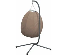 Kabantis kiaušinio formos krėslas, taupe, audinys/plienas