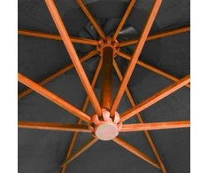 Kabantis sodo skėtis su stulpu, antracito, 3,5x2,9m, eglė