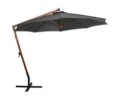 Kabantis sodo skėtis su stulpu, antracito, 3,5x2,9m, eglė