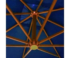 Kabantis sodo skėtis su stulpu, mėlynas, 3x3m, eglės masyvas