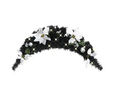 Kalėdinė arka su LED lemputėmis, juodos spalvos, 90cm, PVC