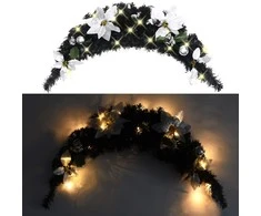 Kalėdinė arka su LED lemputėmis, juodos spalvos, 90cm, PVC