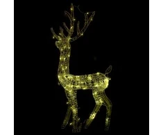 Kalėdinė dekoracija elnias, 120cm, akrilas, 140 šiltų baltų LED