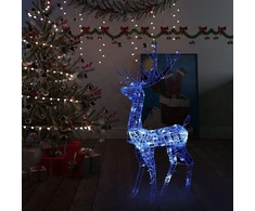 Kalėdinė dekoracija elnias, 120cm, akrilas, 140 mėlynų LED