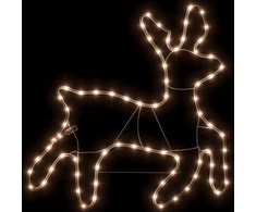 Kalėdinė dekoracija elnias su 72 šiltomis LED, 57x55x4,5cm