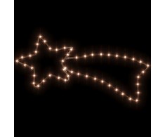 Kalėdinė dekoracija kometa su 48 šiltomis baltomis LED, 65x28cm