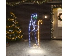 Kalėdinė dekoracija piemuo ir avis su 168 LED, 102,5x35cm