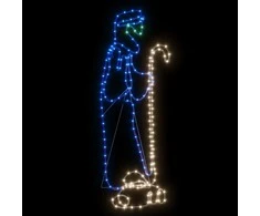 Kalėdinė dekoracija piemuo ir avis su 168 LED, 102,5x35cm