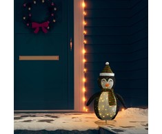 Kalėdinė dekoracija pingvinas, 60cm, prabangus audinys, LED