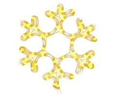 Kalėdinė dekoracija snaigė su 48 šiltomis baltomis LED, 27x27cm