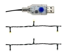 Kalėdinė girlianda su LED lemputėmis, auksinės spalvos, 10m