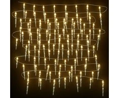 Kalėdinė girlianda varvekliai, 100 šiltų baltų LED, akrilas/PVC