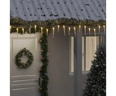 Kalėdinė girlianda varvekliai, 100 šiltų baltų LED, akrilas/PVC