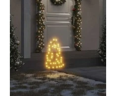Kalėdinės dekoracijos eglutės su smaigais, 3vnt., 50LED, 30cm