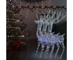 Kalėdinės dekoracijos elniai, 3vnt., 180cm, akrilas, 250 LED