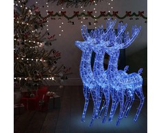 Kalėdinės dekoracijos elniai, 3vnt., 180cm, akrilas, 250 LED