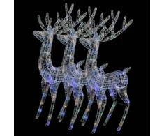 Kalėdinės dekoracijos elniai, 3vnt., 180cm, akrilas, 250 LED