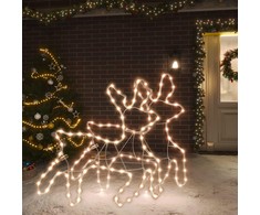 Kalėdinės dekoracijos elniai su LED, 2vnt., 57x55x4,5cm