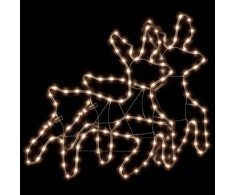 Kalėdinės dekoracijos elniai su LED, 2vnt., 57x55x4,5cm
