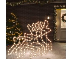 Kalėdinės dekoracijos elniai su LED, 3vnt., 57x55x4,5cm