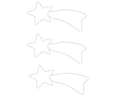 Kalėdinės dekoracijos kometos su 48 LED, 3vnt., 65x28cm