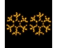 Kalėdinės dekoracijos snaigės su LED, 2vnt., 38x37cm