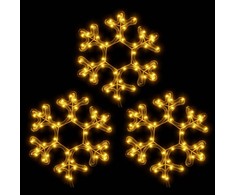 Kalėdinės dekoracijos snaigės su LED, 3vnt., 27x27cm