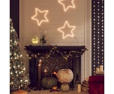 Kalėdinės dekoracijos žvaigždės su 48 LED, 2vnt., šiltos, 56cm