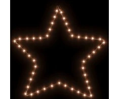 Kalėdinės dekoracijos žvaigždės su 48 LED, 3vnt., šiltos, 56cm