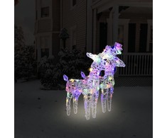 Kalėdiniai elniai, 2vnt., įvairių spalvų, akrilas, 80LED