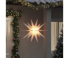 Kalėdiniai šviestuvai su LED, 3vnt., balti, 100cm, sulankstomi
