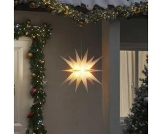 Kalėdiniai šviestuvai su LED, 3vnt., balti, 57cm, sulankstomi