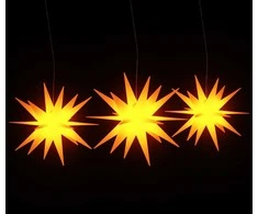 Kalėdiniai šviestuvai su LED, 3vnt., geltoni, sulankstomi