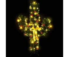 Kalėdinis kaktusas su stovu/LED, žalias, 150cm, PVC