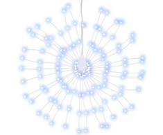 Kalėdinis šviestuvas fejerverkas, 140 šaltų baltų LED, 17cm