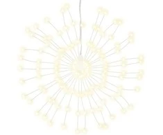 Kalėdinis šviestuvas fejerverkas, 140 šiltų baltų LED, 17cm