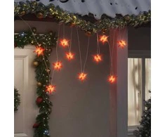 Kalėdinis šviestuvas, raudonos spalvos, 10cm, 10 LED lempučių