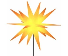 Kalėdinis šviestuvas su kuoliuku ir LED, geltonas, 57cm