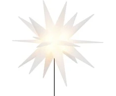 Kalėdinis šviestuvas su kuoliuku ir LED, baltas, 57cm