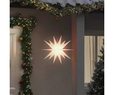 Kalėdinis šviestuvas su LED, baltos spalvos, 43cm, sulankstomas