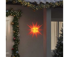 Kalėdinis šviestuvas su LED, raudonas, 43cm, sulankstomas