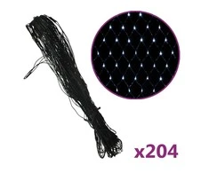 Kalėdinių lempučių tinklas, 3x2m, 204 šaltos baltos LED