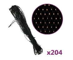 Kalėdinių lempučių tinklas, 3x2m, 204 šiltos baltos LED
