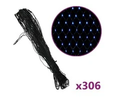 Kalėdinių lempučių tinklas, 3x3m, 306 mėlynos LED